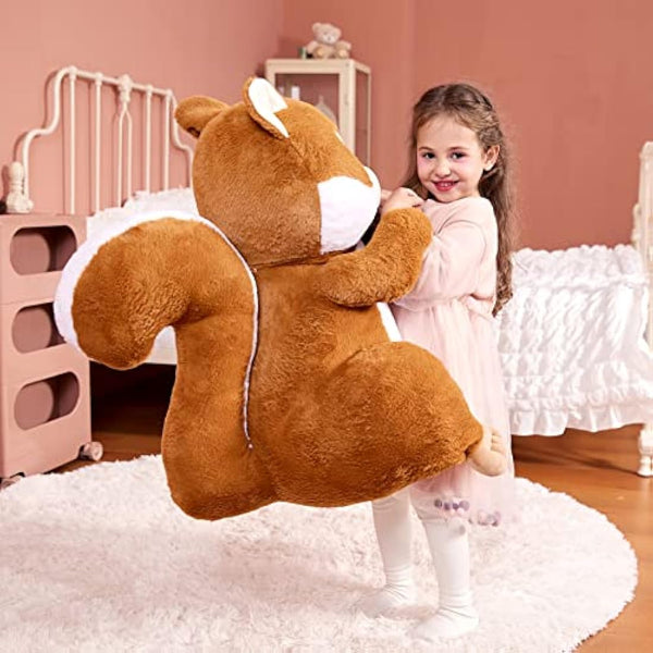 IKASA Giant Squirrel Stuffed Animal Plush Toy,60cm Large Cute Jumbo Soft Toys,Huge Big Size Fluffy Plushy Fat Gigantic Plushie,Gifts for Kids