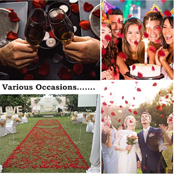 1000PCS Red Rose Petals for Bedroom, Artificial Rose Flowers Petals, Fake Rose Petals for Romantic Scenes Marry Me Decorations, Wedding Anniversary, Birthday and Other Decoration Scenes