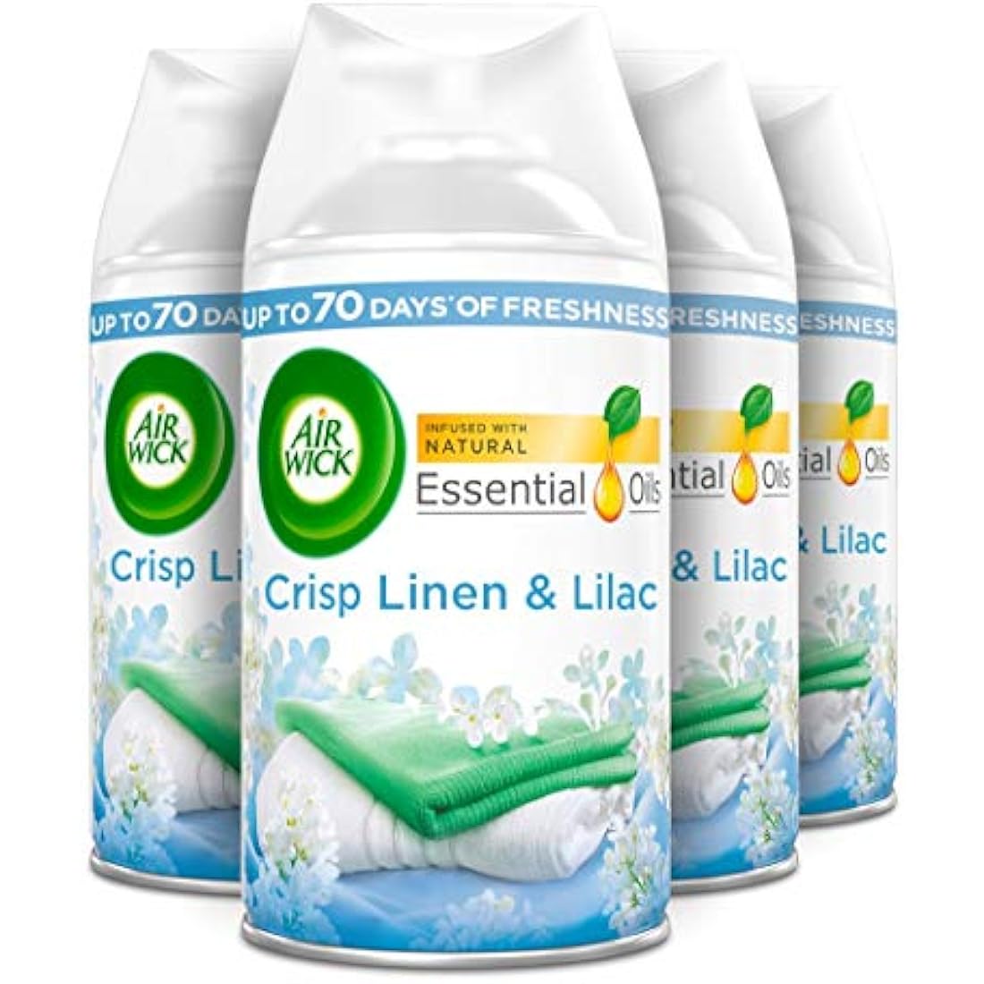 Air Wick Freshmatic Max Air Freshener Refill, 250 ml - Crisp Linen and Lilac, Pack of 4