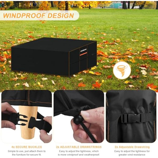 HEIMUNI Garden Furniture Covers, 240x140x90cm Outdoor Table Cover Rectangular, 420D Oxford Fabric Large Patio Set Cover Waterproof Covers for Outdoor Furniture, Table and Chairs Set