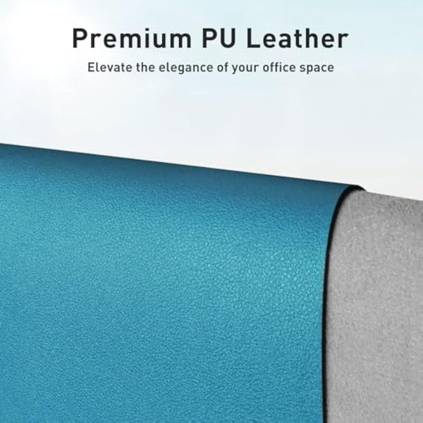 Aothia Leather Desk Mat, Large Mouse Pad, Non-Slip Desk Pad Desk Protector Mat, Waterproof PU Leather Laptop Mat Table Mat Desk Writing Pad for Office and Home (91cmx43cm, Turquoise Blue)