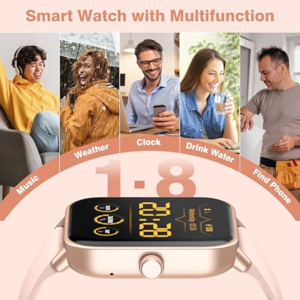 Smart Watch for Women Answer/Make call & Alexa Built-in, 1.8" Fitness Watch Men with 100+ Sport Modes & IP68 Waterproof, Fitness Tracker with Heart Rate Sleep Monitor, Step Counter for iOS Android
