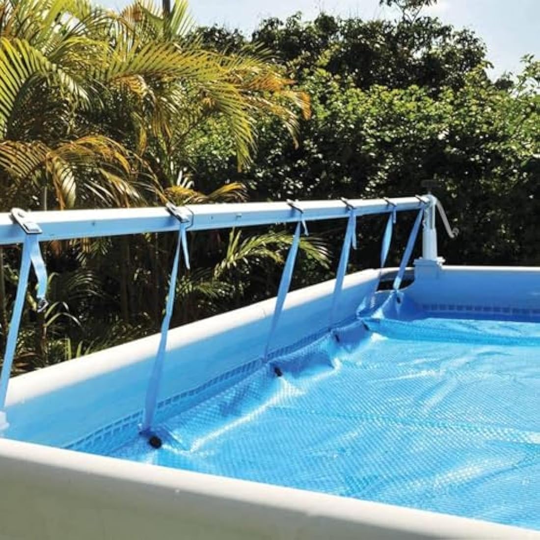 Kokido Solaris Bubble Tarpaulin Reel for Swimming Pool Non SoI with Hexagonal Tubes, 106.5 x 17.5 x 28.5 cm