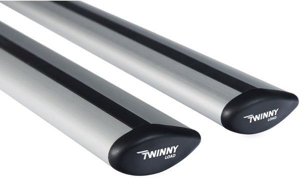 Universal Roof bar set Twinny Load Aluminum Fly Bar 124cm for cars with open & closed roof rails,Aluminium,2166 + Fly Bar