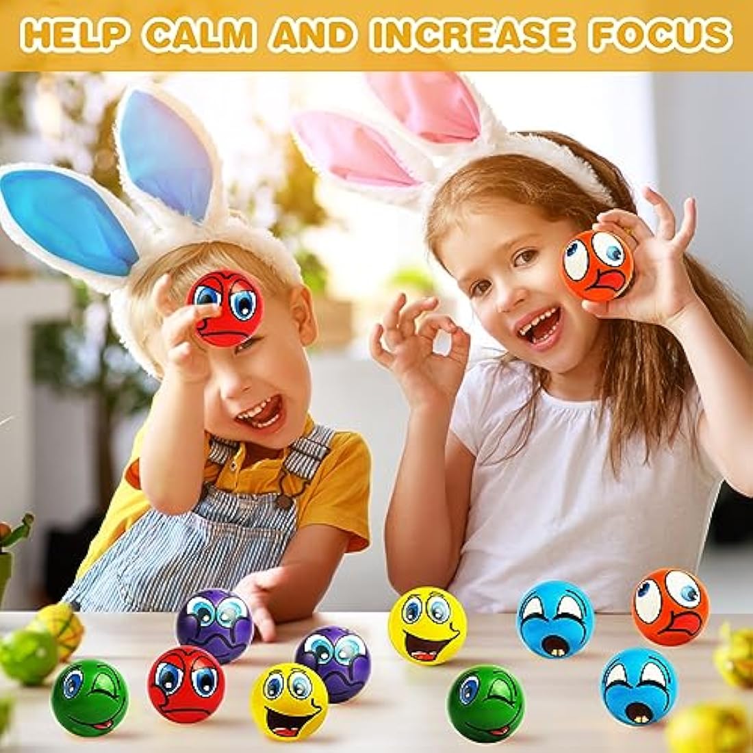 Ainiv Squeeze Stress Balls, 12pcs Stress Relief Ball, Sensory Stress Ball for Kids and Adults, Hand Exercise Stress Relief Balls, Squeeze Toys for Anxiety, Fidget, Tension, Manage Anger-Funny