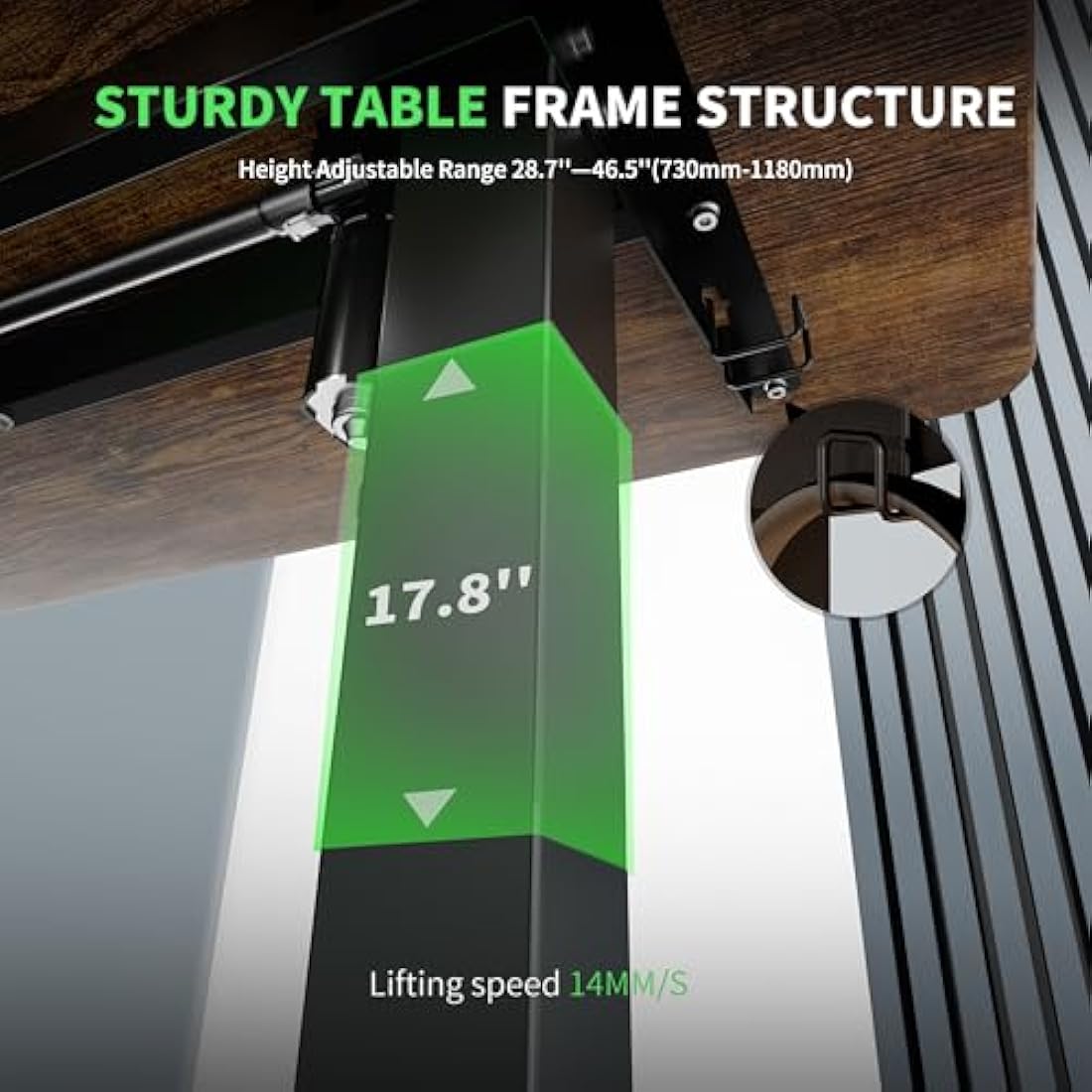 ERGOMAKER Electric Standing Desk 140x60cm (55.1"x23.6"), Height Adjustable Standing Desk with Splice Board, Stand Up Desk with Hook and Memory Smart Handset(Black Frame + Rustic Brown Desktop)