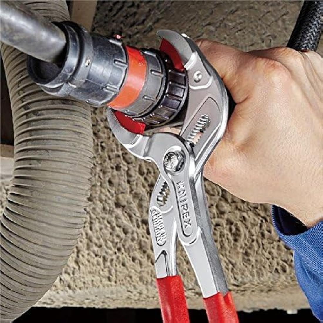 Knipex Siphon and Connector Pliers chrome-plated, with non-slip plastic coating 250 mm 81 13 250