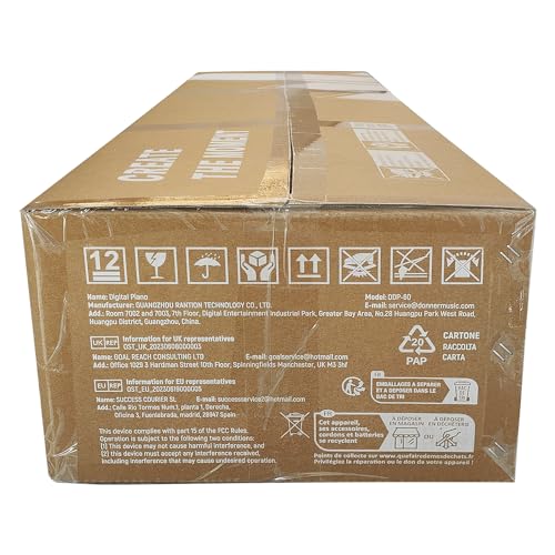 Donner DDP-60 88 Key Digital Piano for Beginner, Electric Keyboard with Velocity-Sensitive Keys, 128 Voices, 83 Rhythms, 8 Reverb Effects, 5 Strength Curves, Auto Chord, Gray