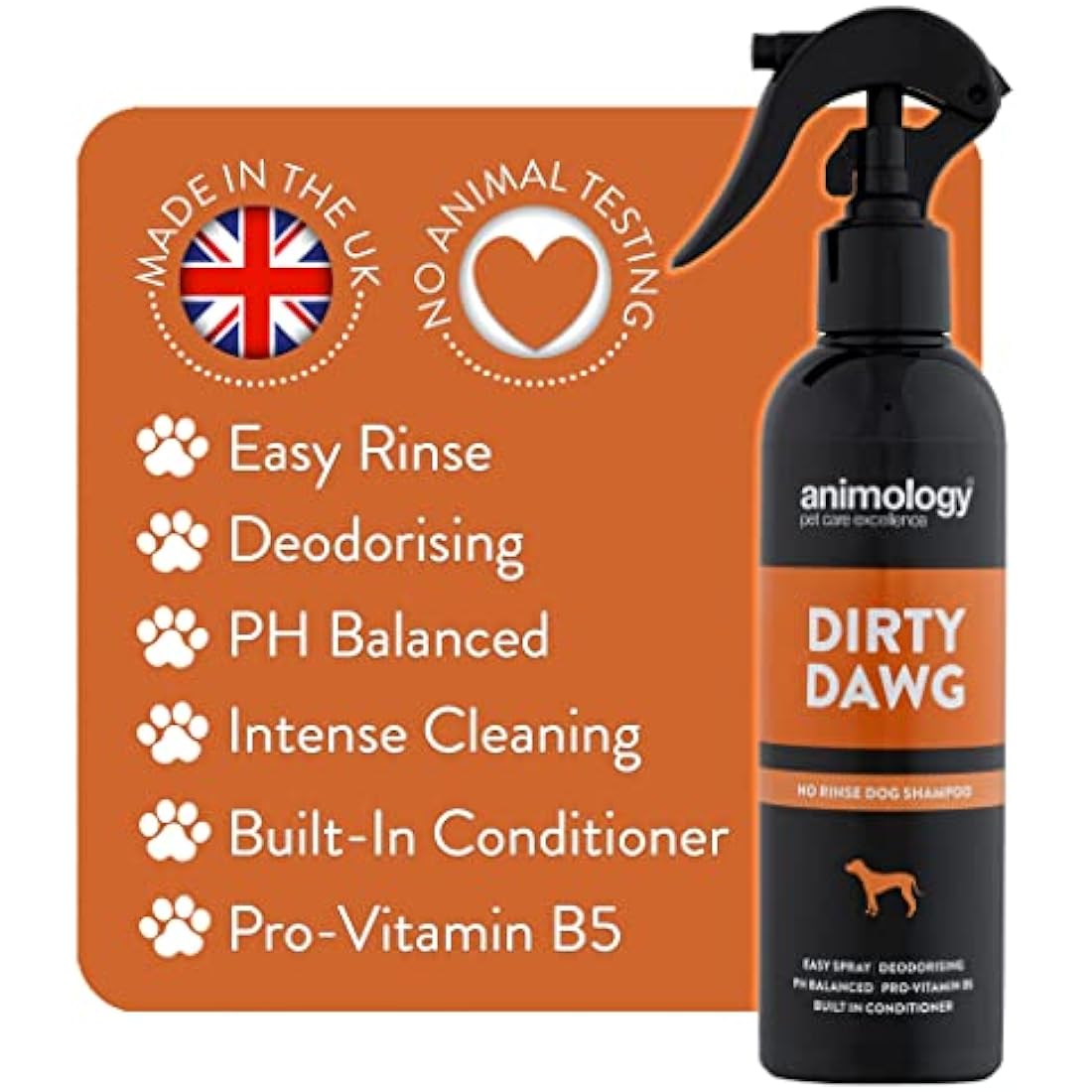 Animology Dirty Dawg Pup No-Rinse Shampoo Dog Spray, 250ml