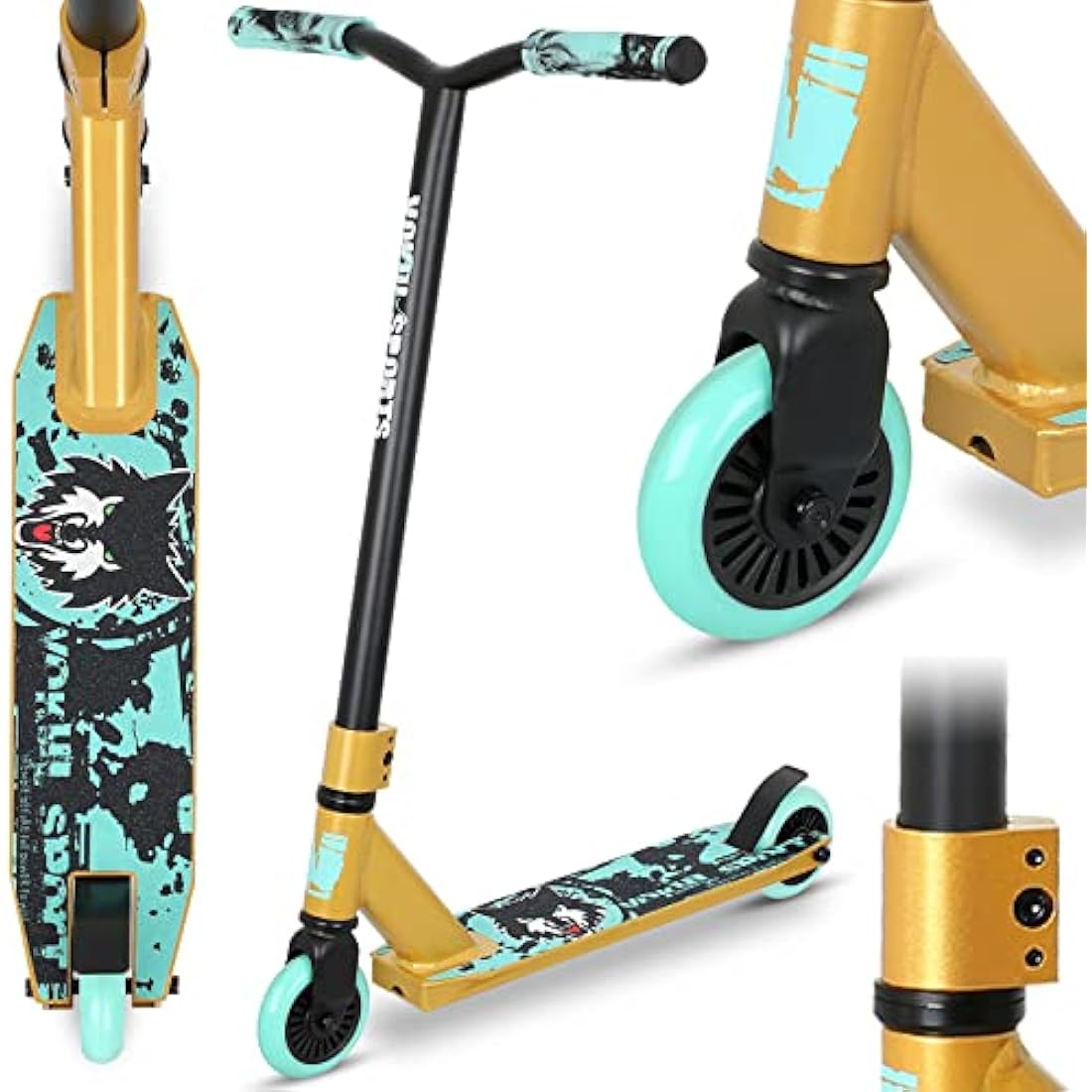 Joycruise Stunt Scooter Pro Trick Scooters for Kids & Teenagers Age 6+ Boys Girls, Kick Freestyle Beginner Scooter 360° Spin Handlebar, Robust Aluminum Frame 100mm Smooth Wheels