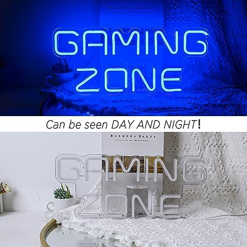 ineonlife Gaming Zone Neon Light Sign Blue LED Gaming Neon Sign for Wall Decor Letter Gaming Light for Game Room, Game Zone, Man Cave, Gifts for Gamers, Boys, Men