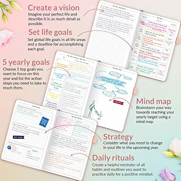 GoGirl Planner and Organizer for Women – A5 Weekly Agenda, Goals Journal to Improve Time Management & Productivity (Rose Gold)