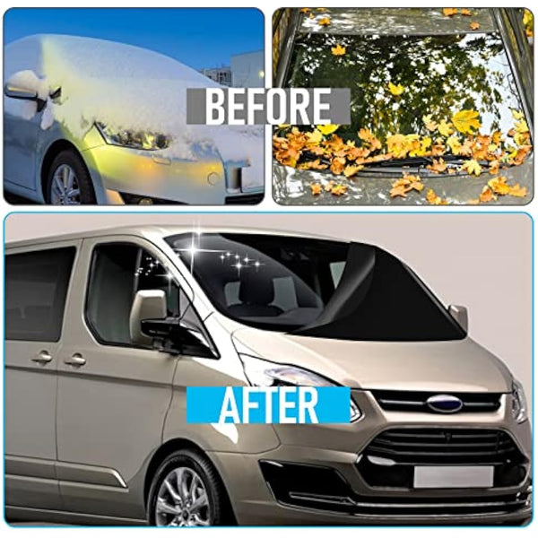 MaxEarn Luxury for Ford Transit Custom Front Windscreen Wrap Cover, 600 Oxford Fabric Window Sunshades Blackout Waterproof Car Windshield Cover, Frost Protection Curtain Camping Cover