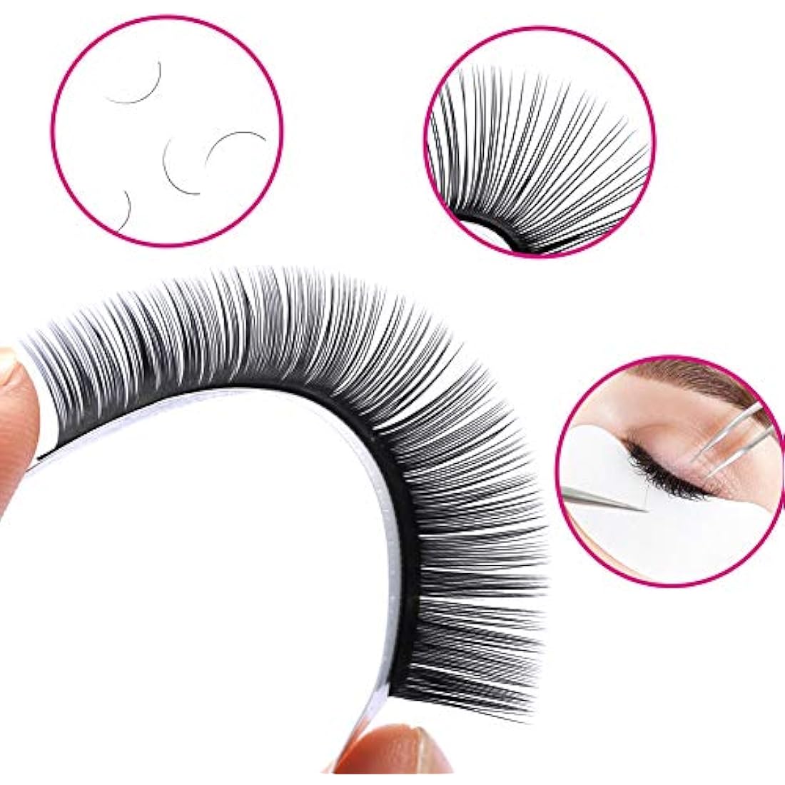Fadlash Individual Classic Eyelash Extension 0.07mm D Curl 8-14mm Mixed Tray 1:1 Matte Black Professional Classic Individual Lashes