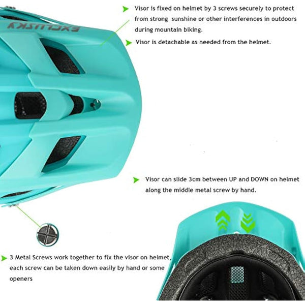 Exclusky Mountain Bike Helmet, MTB Helmet Adult Lightweight Breathable Mens Bike Helmet Cycling Mountain & Road Bicycle Helmets for Men Women