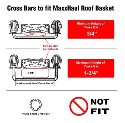 MAXXHAUL 50506 64" x 39" x 6" Heavy-Duty Universal Steel Roof Rack, Black