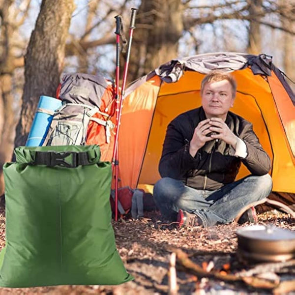 kuou 5Pcs Waterproof Dry Bags, Dry Sack Waterproof Bag Lightweight Snorkeling Drifting Bag Green (1.5L+2.5L+3.5L+4.5L+ 6L)