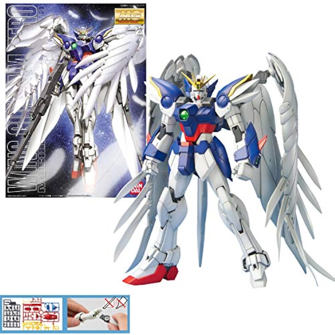 Bandai Model Kit GUNDAM - MG Wing Gundam Zero Custom 1/100 - Model Kit, Multicolor, 129454
