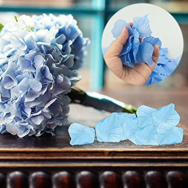 1000 Pcs Rose Petals Artificial Silk Flowers Petals No-Taste Artificial Roses for Wedding Decoration Confetti Table Valentine's Day Party Fake Roses Petals (Light Blue)