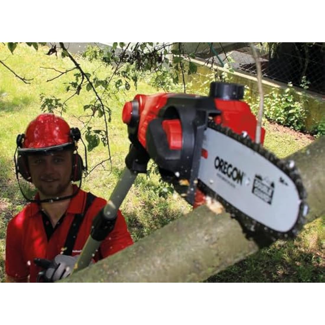 Einhell Power X-Change 18V Cordless Multifunctional Garden Tool - 2-in-1 Long Reach Hedge Trimmer And Mini Chainsaw / Pruning Saw - GE-HC 18 Li T Solo Pole Hedge Trimmer (Battery Not Included)