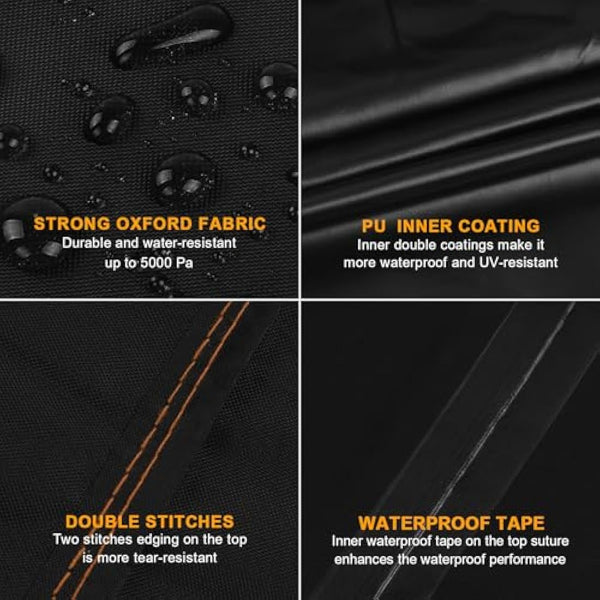 HEIMUNI Outdoor Garden Furniture Covers Waterproof, 250x160x90cm Large Garden Furniture Cover Heavy Duty 420D Oxford Fabric Rattan Sofa Covers for Outside Garden Furniture, Patio Table and Chair Set