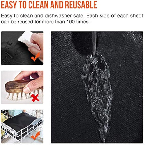 Ankier BBQ Grill Mat, Set of 8 Non Stick BBQ Baking Mats Reusable for Charcoal, Gas or Electric Grill - Easy to Clean, Heat Resistant Barbecue Sheets
