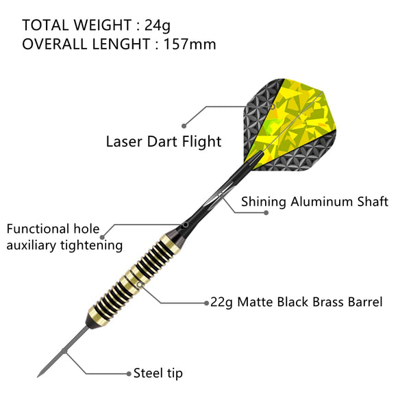 Steel Tip Darts Set,3 Pack Professional Dart with Aluminum Shafts and Darts Case