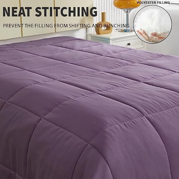 Exclusivo Mezcla 7.5 Tog Double Size Duvet All Seasons, Ultra Soft Reversible Coverless Duvet, Lightweight Down Alternative Comforter, 200x200 cm Dusty Lavender/Lilac Ash