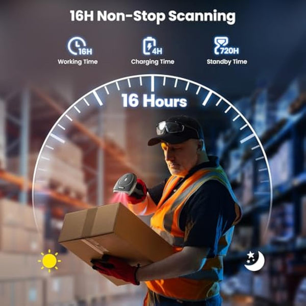 Eyoyo 2D Bluetooth Wireless Barcode Scanner, 2500mAh Cordless Handheld USB-Enabled QR & Barcode Reader for Libraries, Warehouses, Compatible with iPad, Android, iPhone, & Laptops Visit the Eyoyo Store