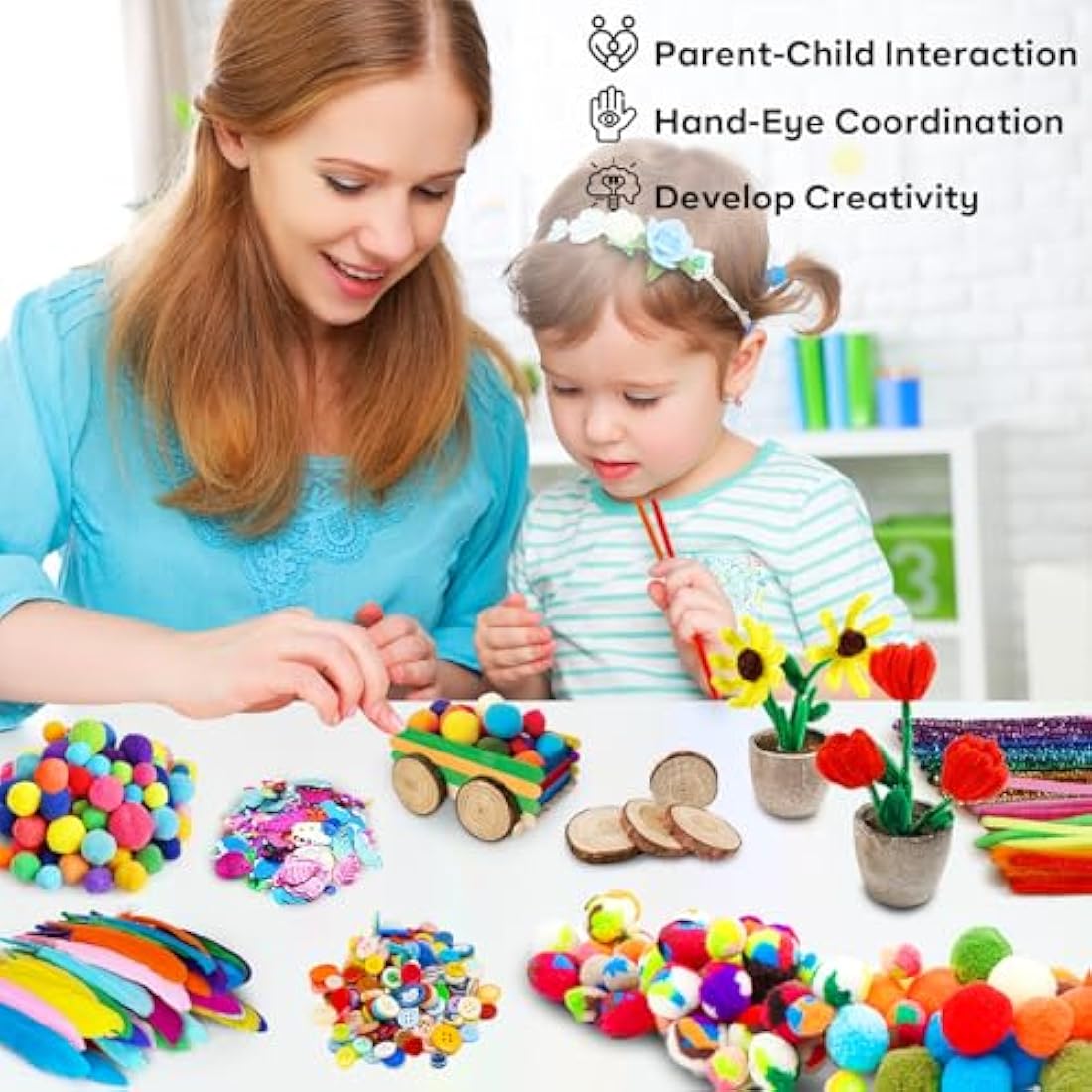 FunzBo Crafts Kits for Kids, 4000+Pcs Arts and Crafts Activity Kit Craft Box Girls Toys DIY Creative Birthday Gifts for Kids Age 4 5 6 7 8-12