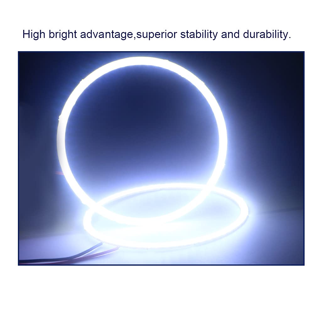 Qasim Car Angel Eyes COB Light Halo Ring 120MM 93SMD Headlight Lamp White 12V 24V(Pack of 2PCS)