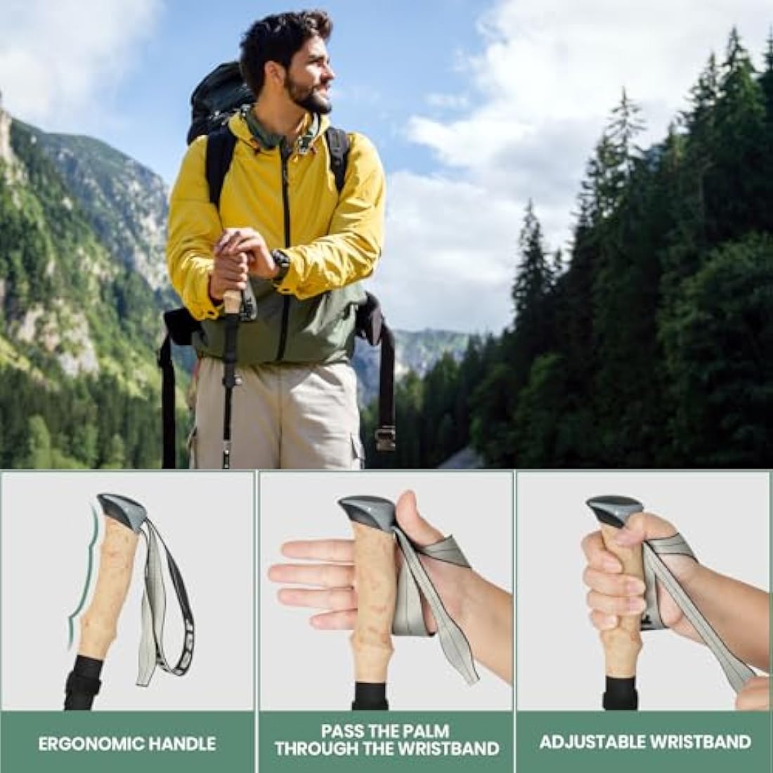 aiGear Walking Poles | 2 Pack | Collapsible Ultralight Aluminum Hiking Poles | with Quick Lock System | Perfect for Hiking Camping Mountaining Backpacking | (105-125cm)