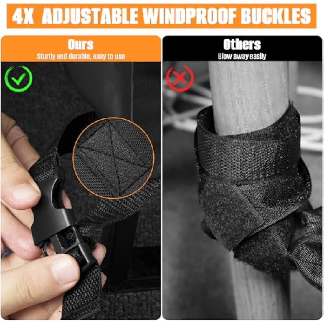 Kovshuiwe Garden Furniture Covers, Waterproof Furniture Cover,Patio Table Covers 420D Heavy Duty Oxford Fabric Rattan Furniture Cover Windproof Anti-UV for Patio, Outdoor 120x120x74cm(Black)