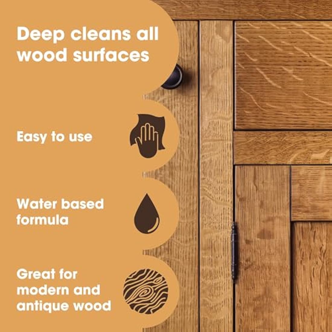 Furniture Clinic Wood Cleaner | Restore & Clean Wooden Floors, Furniture, Blinds, Doors, Decking and Many other Wood Surfaces - Easily Remove Wax & Polish Build up, Grease and Grime (5000ml)