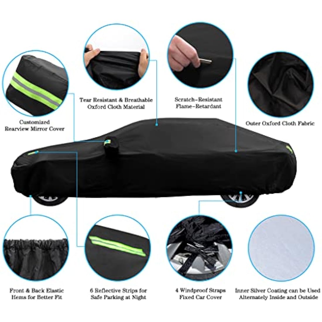 Abdeck Outdoor Full Car Cover - Compatible with BMW X3 2003-2025 & X3 M 2019-2025 & X4 2014-2025 & X4 M 2019-2025 SUV - Waterproof All Weather Protection