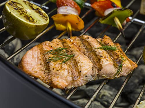 Weber Original Kettle Charcoal Grill, Ø 57cm Grill Area, BBQ Grill with Porcelain-Enamelled Lid & Bowl, Lid Thermometer, One-Touch Cleaning System - Black (14101004)