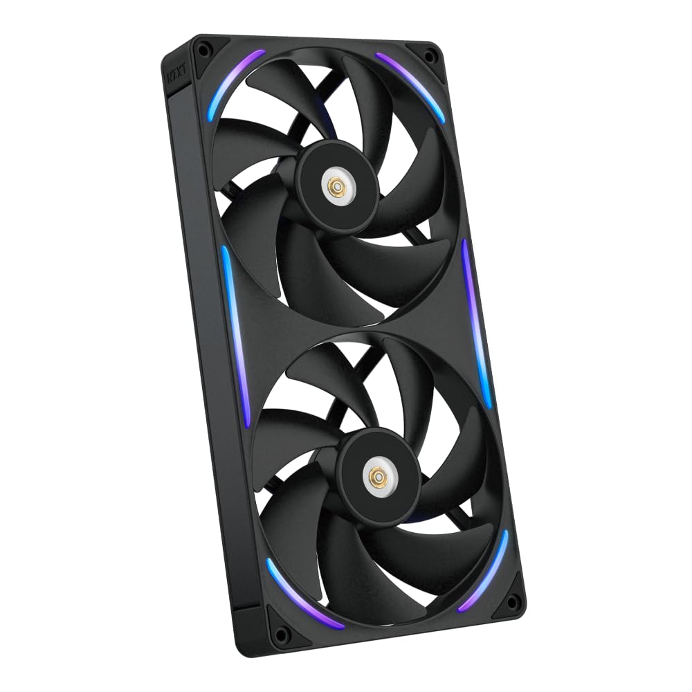 NZXT F420 RGB Core - 420mm Single-Frame Fan Unit with 3 x 140mm RGB Fans - Speed & Lighting Control - High Static Pressure & Airflow - Fluid Dynamic Bearings - 8 aRGB LEDs Per Fan - White
