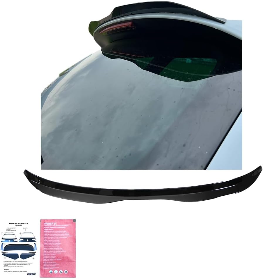 Oneway Roof Spoiler (Cap) compatible with Seat Leon (5F) HB Cupra 2013-2020 - Gloss black