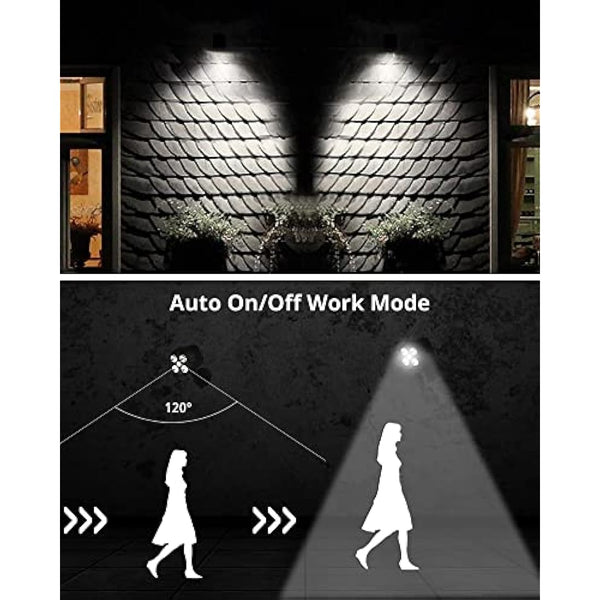 NICREW Battery Powered Outdoor LED Security Light 2-Pack, PIR Motion Sensor Spotlight, Weatherproof Outdoor Wall Light for Gardon Walkways