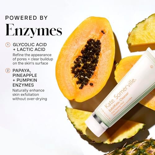 Kate Somerville ExfoliKate Cleanser, Daily Exfoliating Face Wash, Foaming Face Wash with Glycolic Acid and Lactic Acid, Gentle Facial Scrub