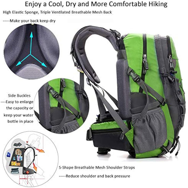 40L Hiking Backpack for Men and Women Trekking Rucksack Lightweight Travel Daypack with Waterproof Rain Cover,Large Sports Bag for Outdoor Activities