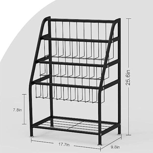 Huhote Children Kids Bookshelf, Small Bookcase, Kids Book Rack, Book and Toy Storage Organizer Display Stands Shelf for Small Place Living Room Study Children's Room (Black)