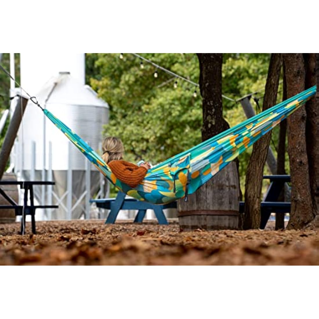 ENO, Eagles Nest Outfitters DoubleNest Print Lightweight Camping Hammock, 1 to 2 Person, Retro/Emerald