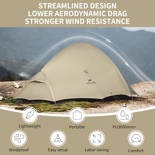 Naturehike Cloud up 2 Camping Tent 2 Man Backpacking Tent 3-4 Season Wild Country Tent Lightweight Dome Tent