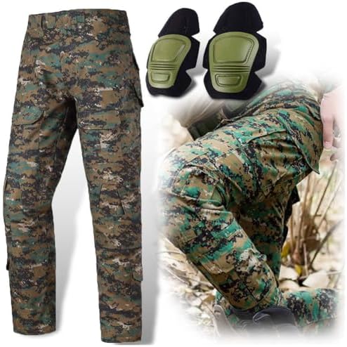 H Welt EU Mens Military Pants with Knee Pads for Strategy Game Airsoft Paintball Shooting Combat