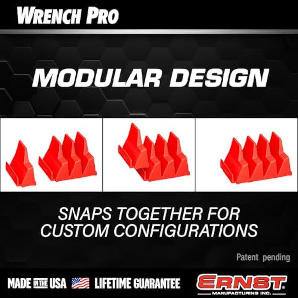 Ernst Manufacturing 5411M Magnetic Wrench Pro - Modular Wrench Storage for 40 Wrenches - Black