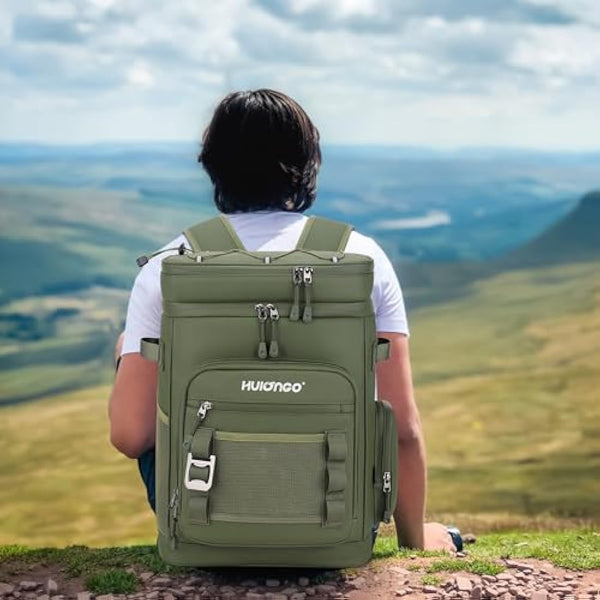 Hulongo Large Waterproof Insulated Cooler Backpack for Men & Women, Leak Proof Cooler Backpack