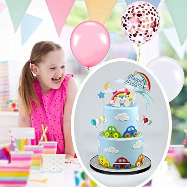 iZoeL 21pcs Unicorn Cake Topper Kit Cloud Rainbow Balloon Happy Birthday Banner Cake Decoration For Boy Girl Kid Birthday
