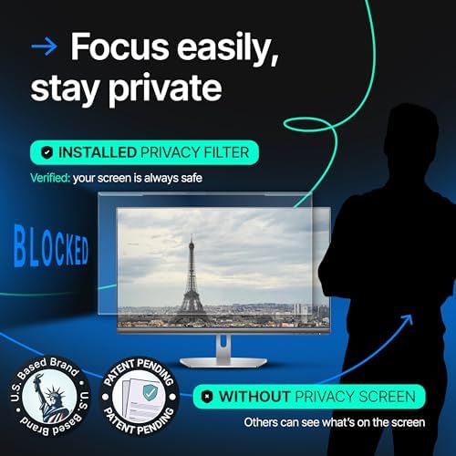 Acrylic 22 Inch 16:9/16:10 Aspect Ratio - High Clarity Computer Privacy Screen Filter for Widescreen Computer Monitors - (490 x 317mm) - Monitor Frame Hanging Type