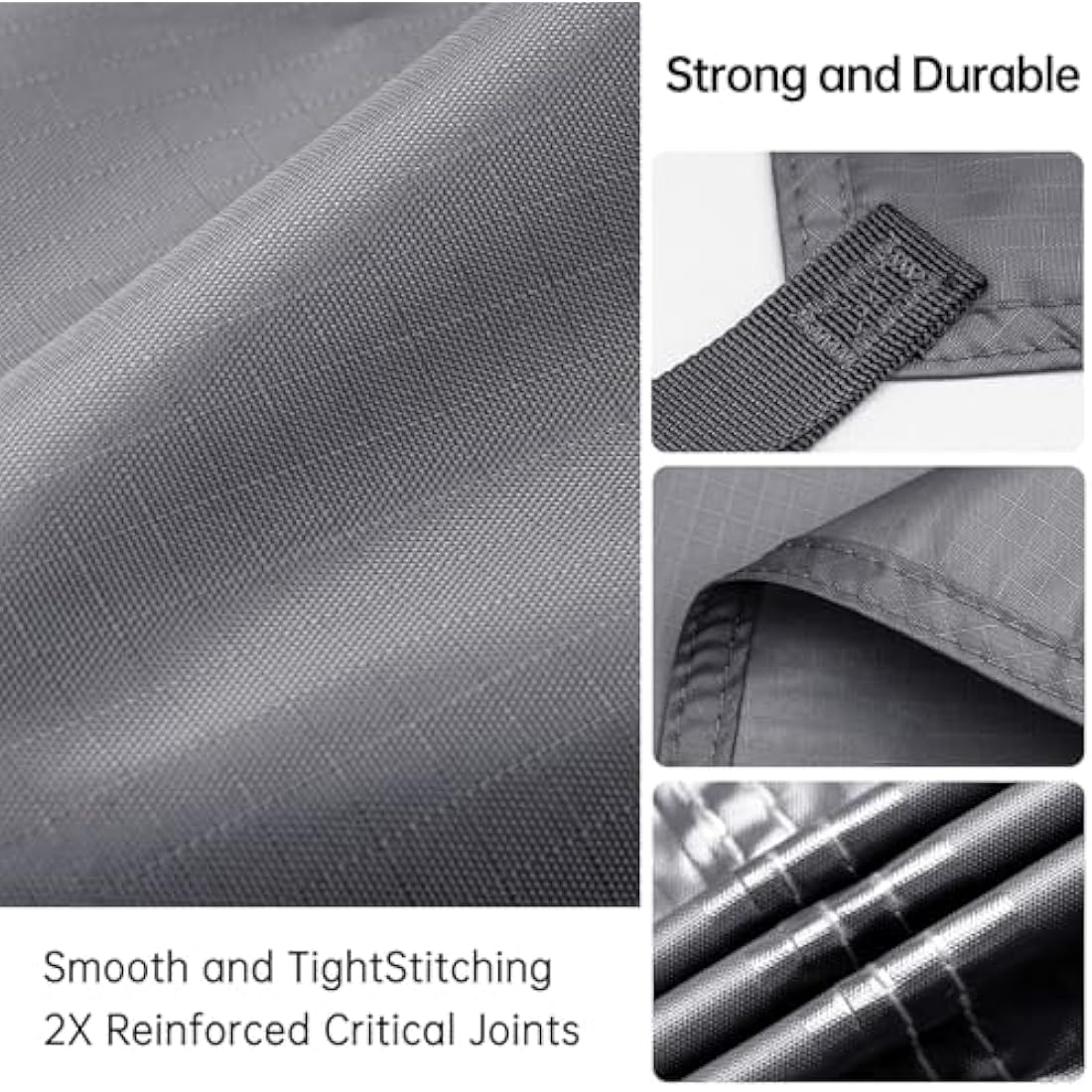 FREE SOLDIER Camping Tarp Waterproof 3m x 3.2m Large Hammock Tent Tarp Portable Tarpaulin Anti-UV Shelter Sun Block Sunshade Awning for Camping Hiking Traveling Outdoor Sports (Grey with Nails)